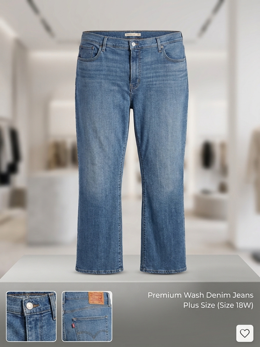 Levi's 315 Shaping Bootcut blue jeans displayed in a boutique