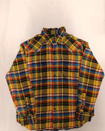 POLO RALPH LAUREN Western BLACK PEARL SNAP Colorful Soft Flannel Mens XL / TG