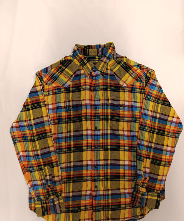 POLO RALPH LAUREN Western BLACK PEARL SNAP Colorful Soft Flannel Mens XL / TG