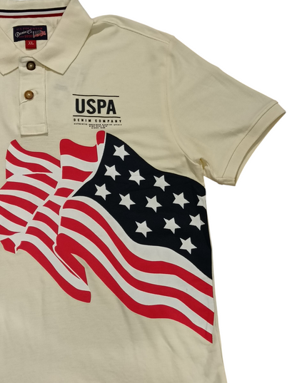 U. S.POLO ASSN SINCE1890 CREAM T-SHIRT