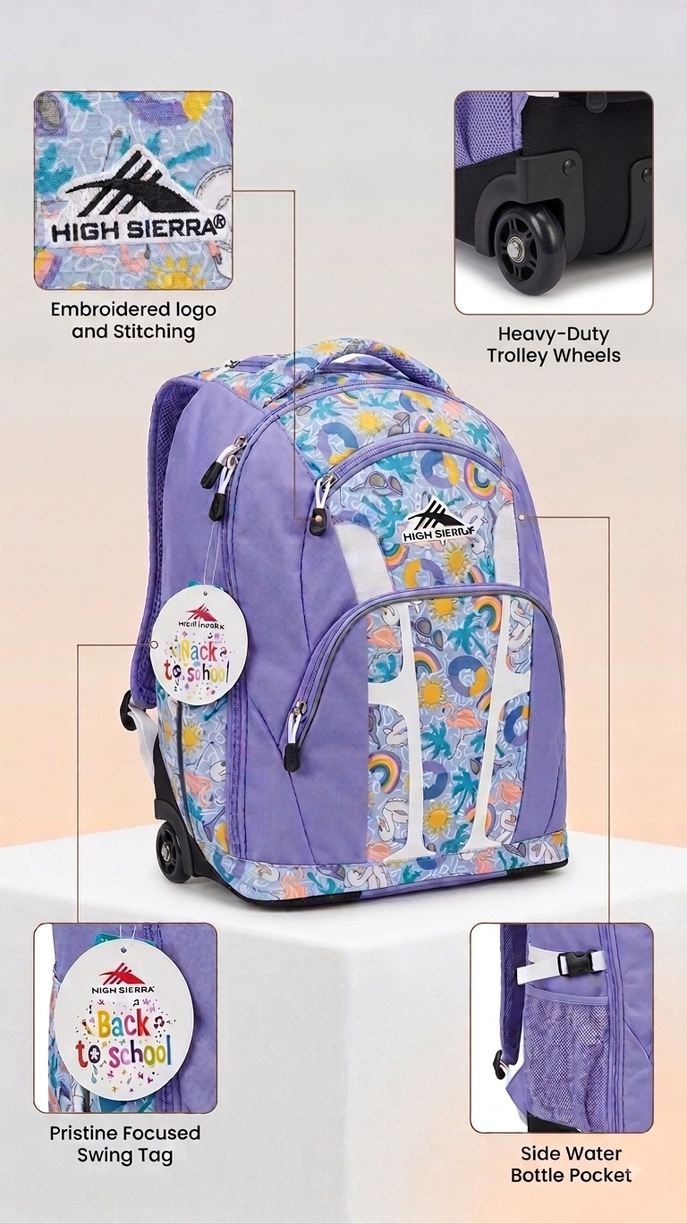 High Sierra Wheeled School Bag, Summer Edition, 19"