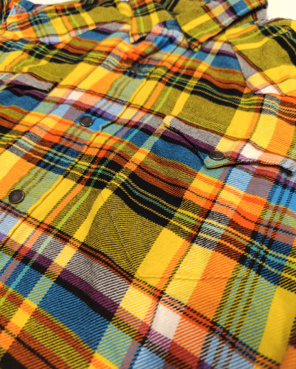 POLO RALPH LAUREN Western BLACK PEARL SNAP Colorful Soft Flannel Mens XL / TG