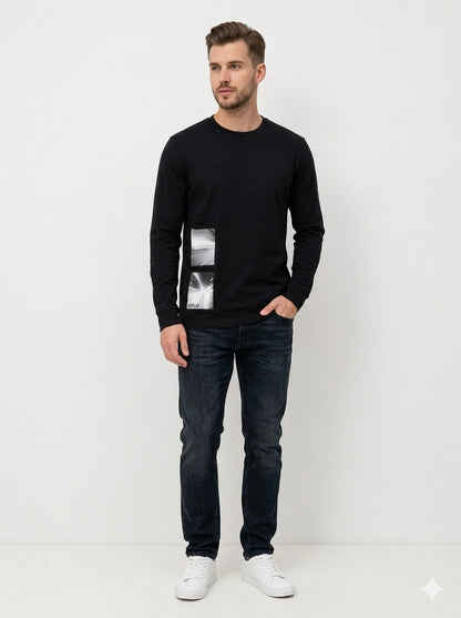 Clearance of Replay Sweatshirt – Men's Graphic Print Crewneck Sweater
