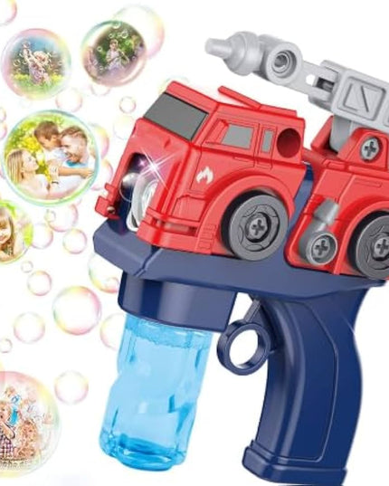 Colorland DIY Electric Bubble Gun | Fire Truck Themed Bubble Blower Toy for Kids | Automatic Bubble Maker with Lights and Sounds for Outdoor Fun