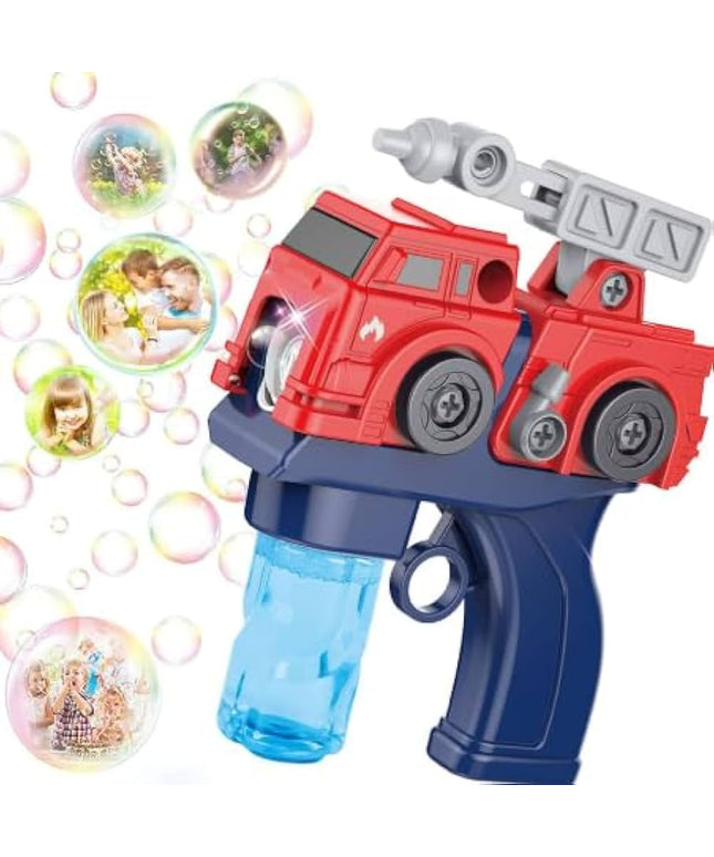 Colorland DIY Electric Bubble Gun | Fire Truck Themed Bubble Blower Toy for Kids | Automatic Bubble Maker with Lights and Sounds for Outdoor Fun