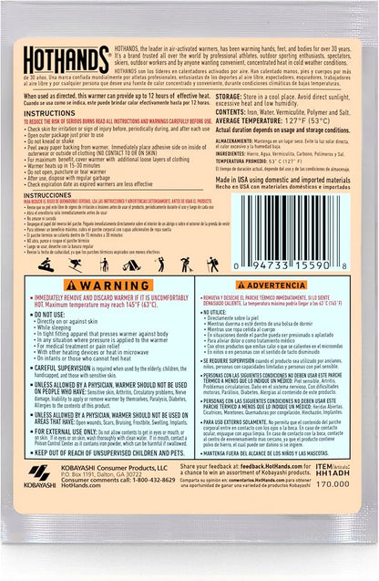 HotHands 12-Hour Adhesive Body Warmers