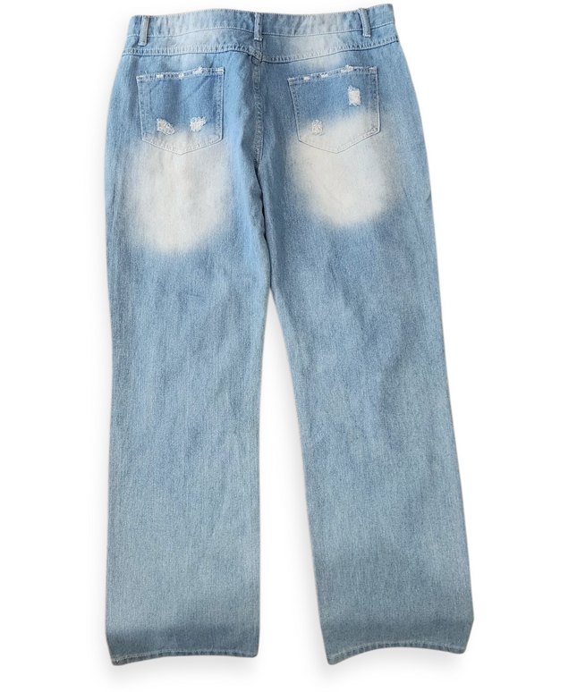 WOMEN'S RIPPED JEANS LIGHT BLUE