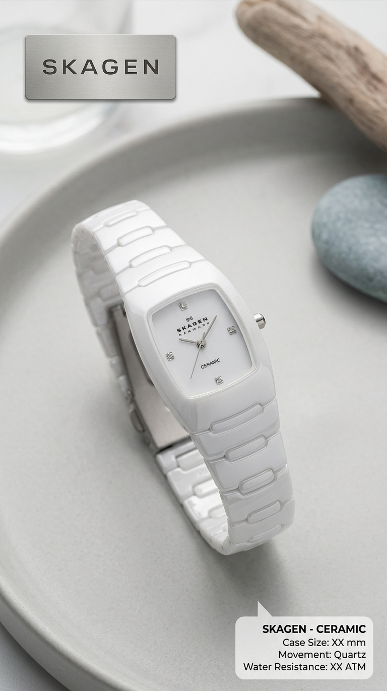 Skagen Women'S White Ceramic Watch