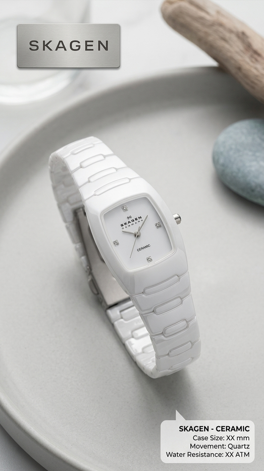 Skagen Women'S White Ceramic Watch