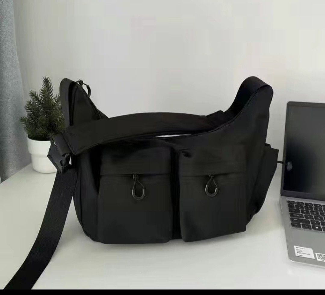 Large Nylon soft Bag black with Multiple Pockets and Adjustable Strap Fashion Shoulder PursCrossbody Bags Casual Travel Crossbody Bag Unisex xkbfq4117
