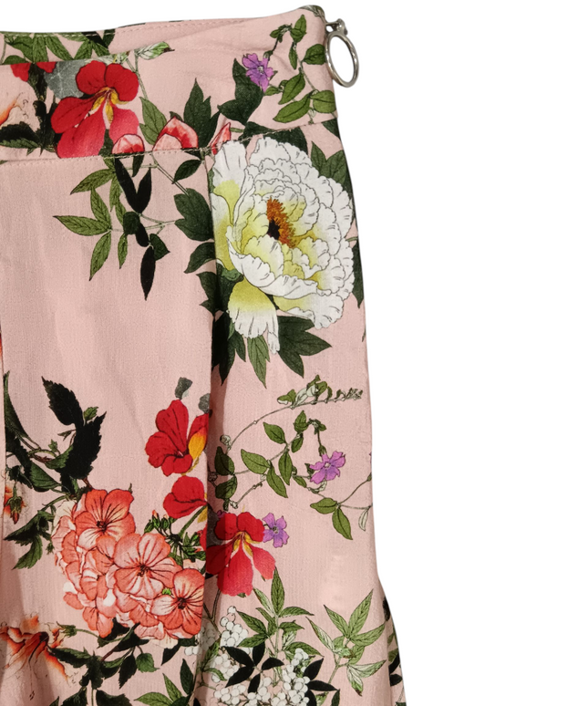 Bershka pink plazo with floral print