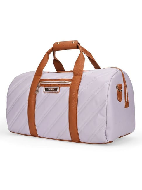 Dkny Lavender Bias Woven Design Medium Soft Sided Duffle Bag