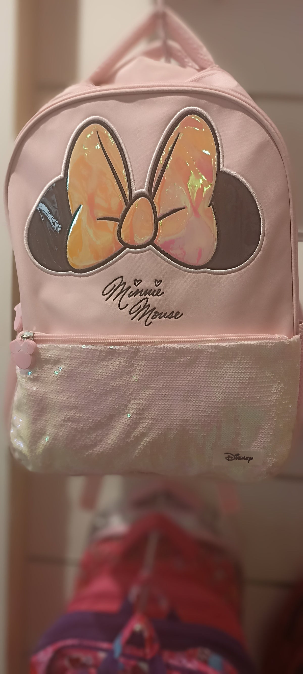 Minnie Mouse Detail Backpack With Adjustable Shoulder Straps