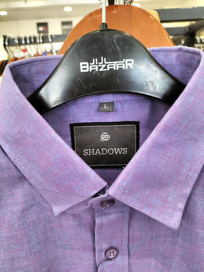 Shadows Ocean Purple Dress Shirt With Logo And Chest Pocket
