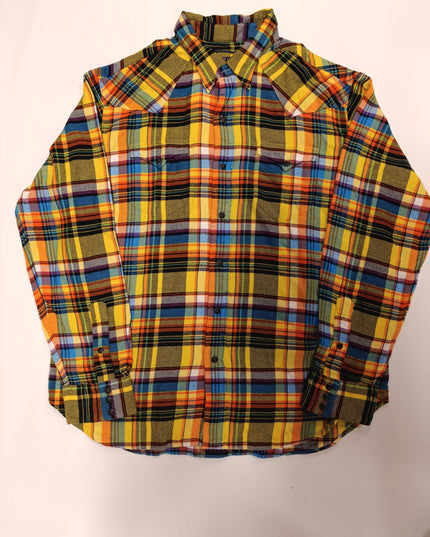 POLO RALPH LAUREN Western BLACK PEARL SNAP Colorful Soft Flannel Mens XL / TG