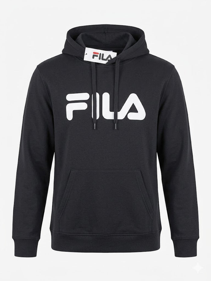 Clearance of Fila Hoodie – Essential Addard 'Black / All White Logo'