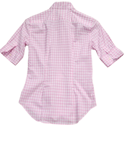 Ralph Lauren Polo Pink & White Checkered Half Sleeve women's Shirt