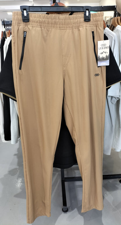Leg3Nd Men'S Khaki Tapered Athletic Pants