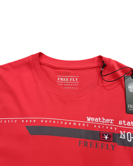FREE FLY SPORTSWEAR  RED MEN T-SHIRT