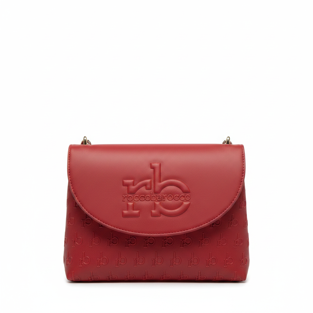 Rocco Barocco red bag white background
