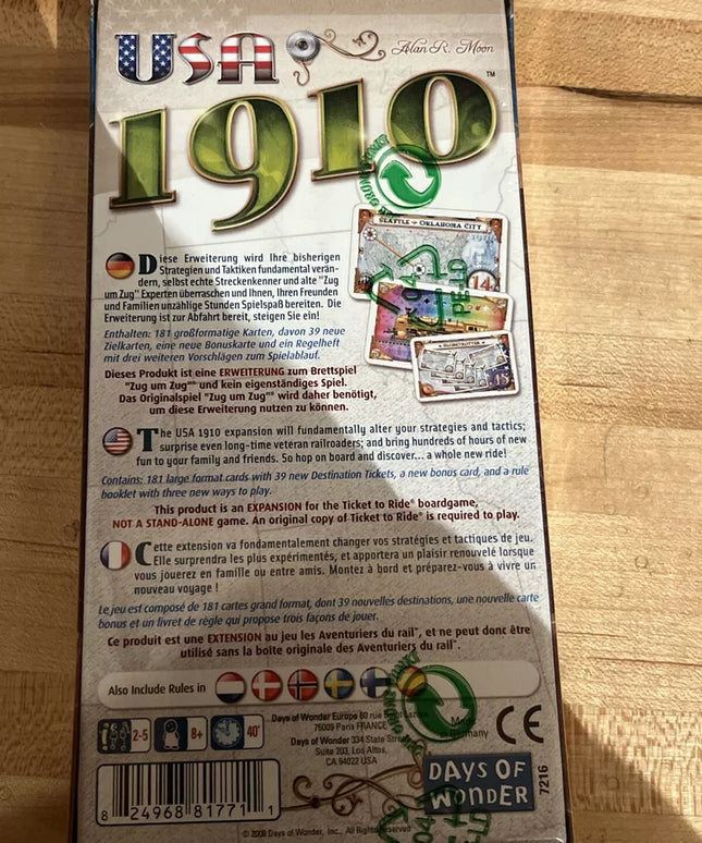 Ticket to Ride USA 1910 Expansion