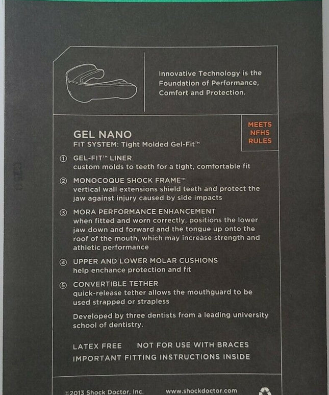 Shock Doctor Gel Nano Shock Yellow Mouthguard