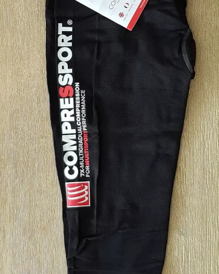 Compressport Compression Pirate ¾ black compression tights for muscle support