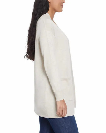 SIZE: M - Gloria Vanderbilt Women's Open Front Long Sleeve Super Soft Cardigan (US, Alpha, Medium, Regular, Regular, Cream)