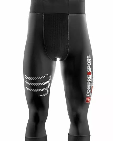 Compressport Compression Pirate ¾ black compression tights for muscle support
