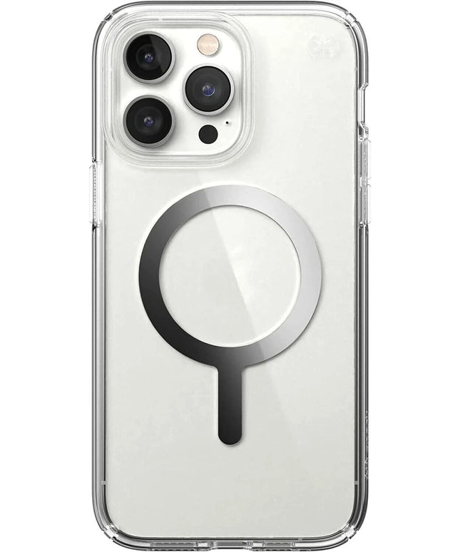 iPhone 14 Pro Max Clear Case Silver with MagSafe Wireless Charging Compatible Back Cover