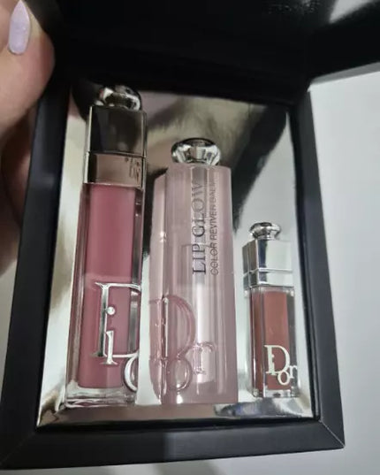 Dior Addict Lip Essentials 3pc Set + Gift Box Lip Glow & Maximizer New