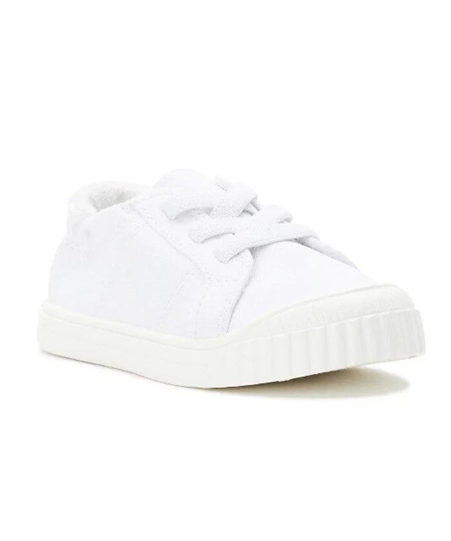 Wonder Nation Toddler Girls White Lace Up Sneakers Sz 10 Bump Toe Sport Casual