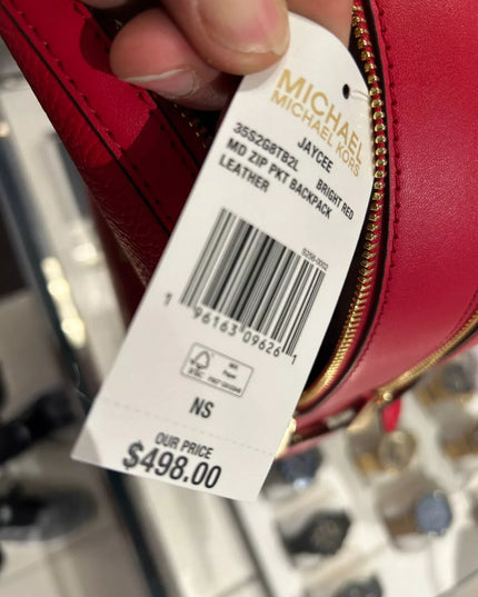 Michael Kors Jaycee Medium Pebbled Leather Backpack (bright Red)