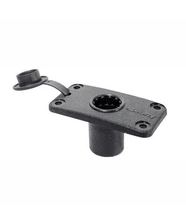 Scotty Rectangular Flush Deck Mount with Cover - Model 244-BK