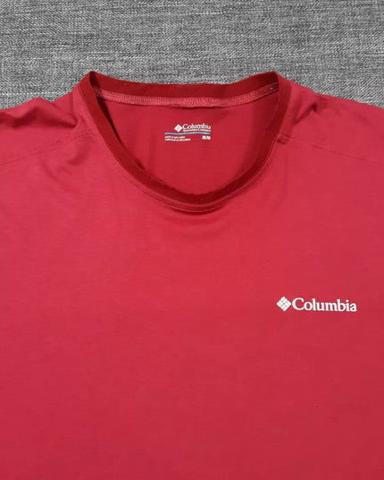 Columbia T-Shirt Mens Size Medium Red Long Sleeve Omni-Wick Outdoor Hiking