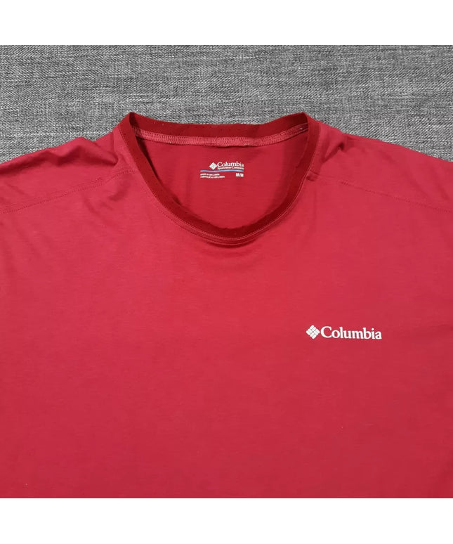 Columbia T-Shirt Mens Size Medium Red Long Sleeve Omni-Wick Outdoor Hiking