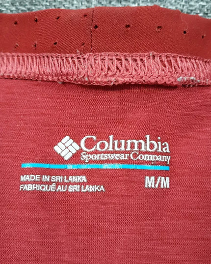 Columbia T-Shirt Mens Size Medium Red Long Sleeve Omni-Wick Outdoor Hiking