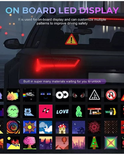 Jucyuanhang Bluetooth App Control LED Sign, 5.1 * 5.1 In APP Control RGB LED Car Rear Window Expression Screen