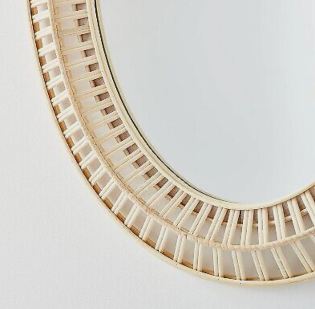 51 cm X 71 cm-Light Woven Oval Mirror-Threshold™ Designed with Studio McGee