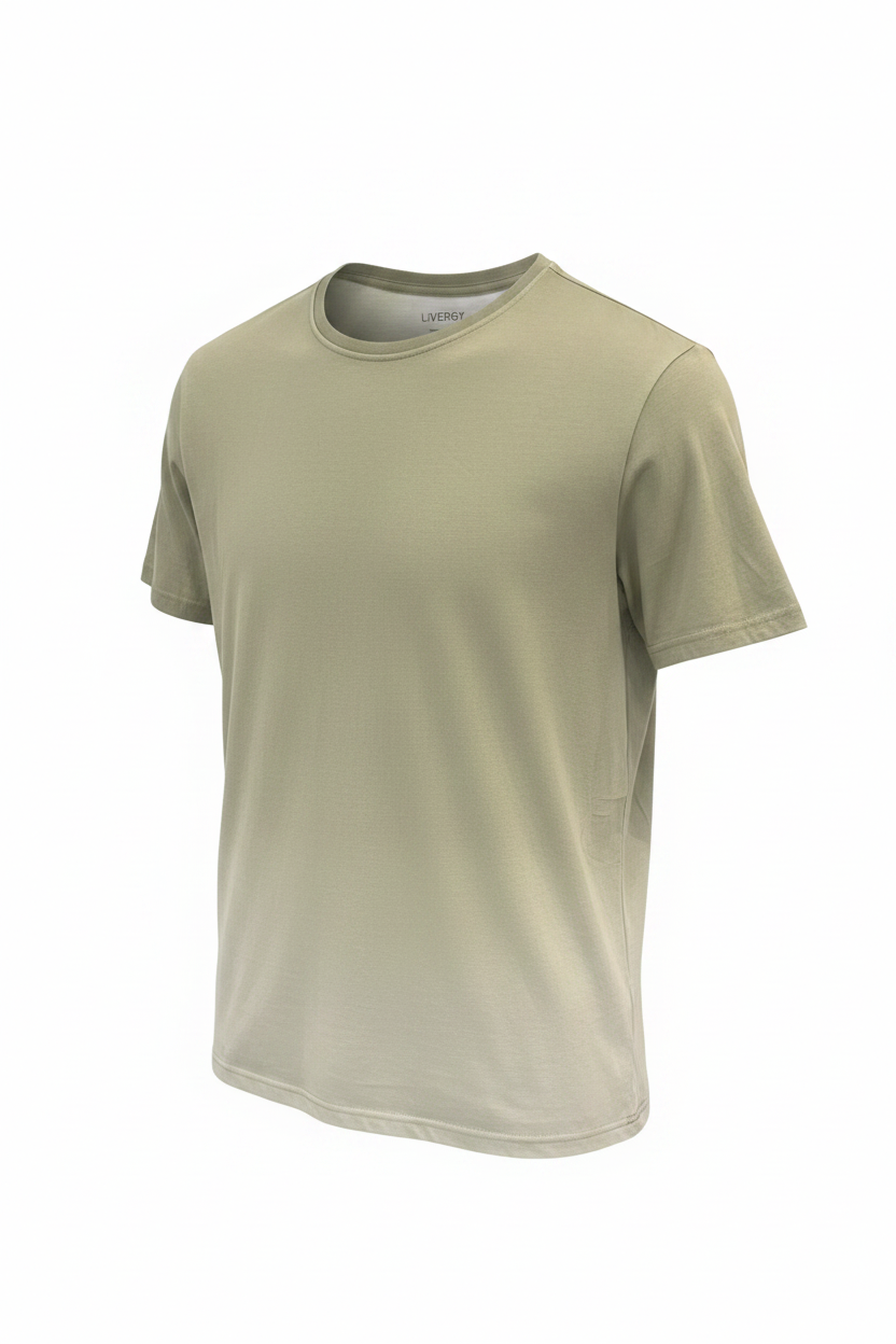 Sage Green Tee – 3/4 View