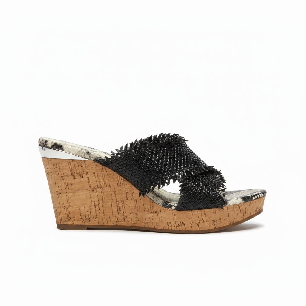 Snake Print Wedge Slide – Side Profile
