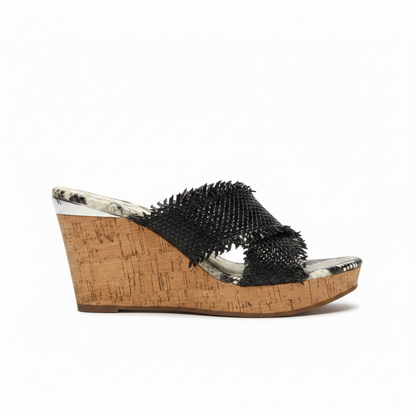 Snake Print Wedge Slide – Side Profile