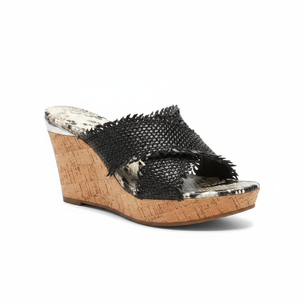 Snake Print Wedge Slide – Top View