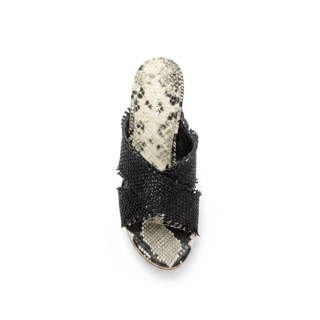 Snake Print Wedge Slide – Top