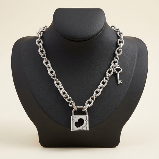 Studio-style necklace product photo
