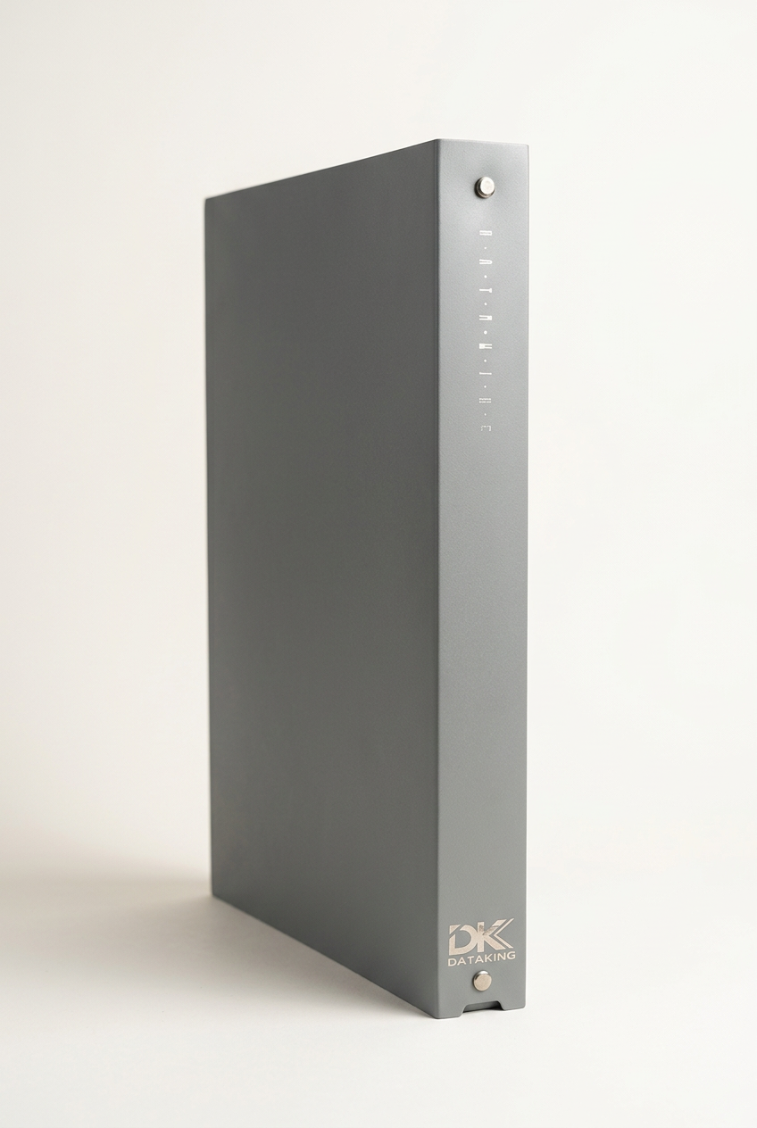 Dataking grey ring binder folder closed, side view