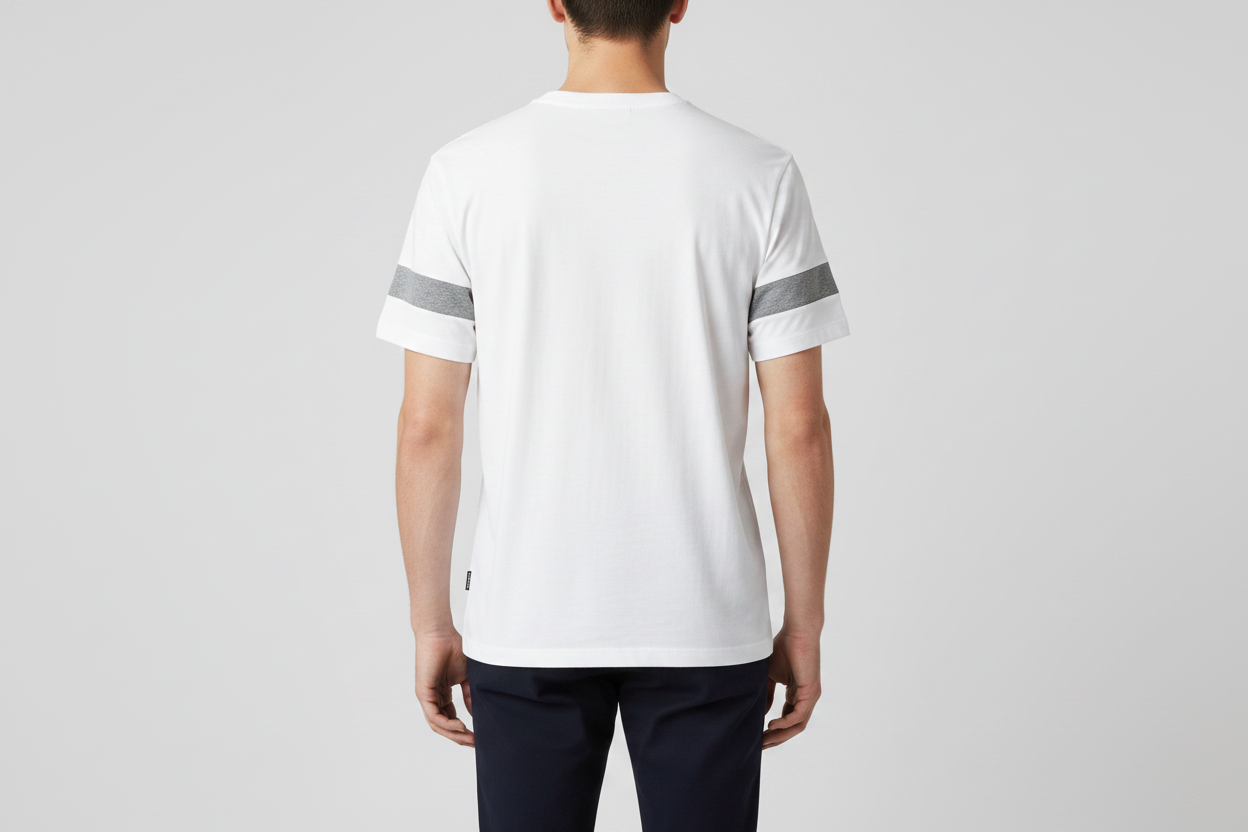 White "3" Tee — Back