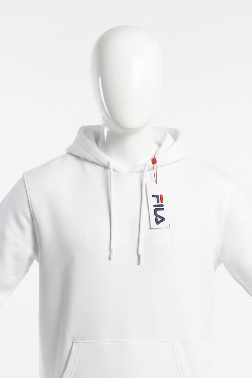 White FILA Hoodie Detail