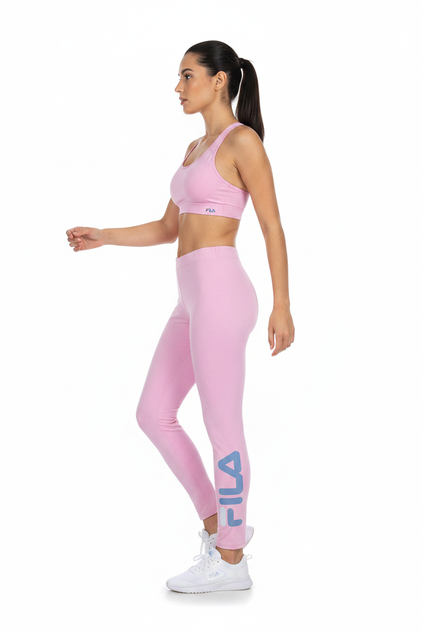 Woman Side Profile - Pink FILA Leggings