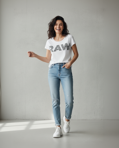 Woman wearing G-Star RAW tee